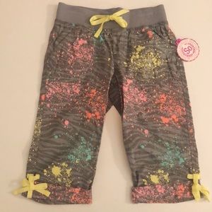 Zebra Splatter Paint Skimmer Pant Girls 7 NWT